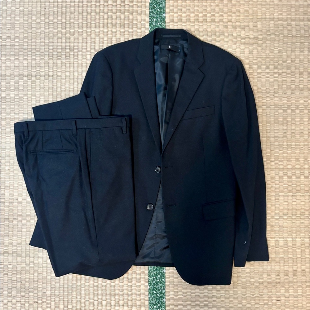 uniqlo +j flannel wool suit, black, 38R, 31x30